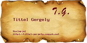 Tittel Gergely névjegykártya